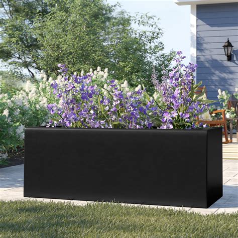 long steel planter box|large rectangular outdoor planter boxes.